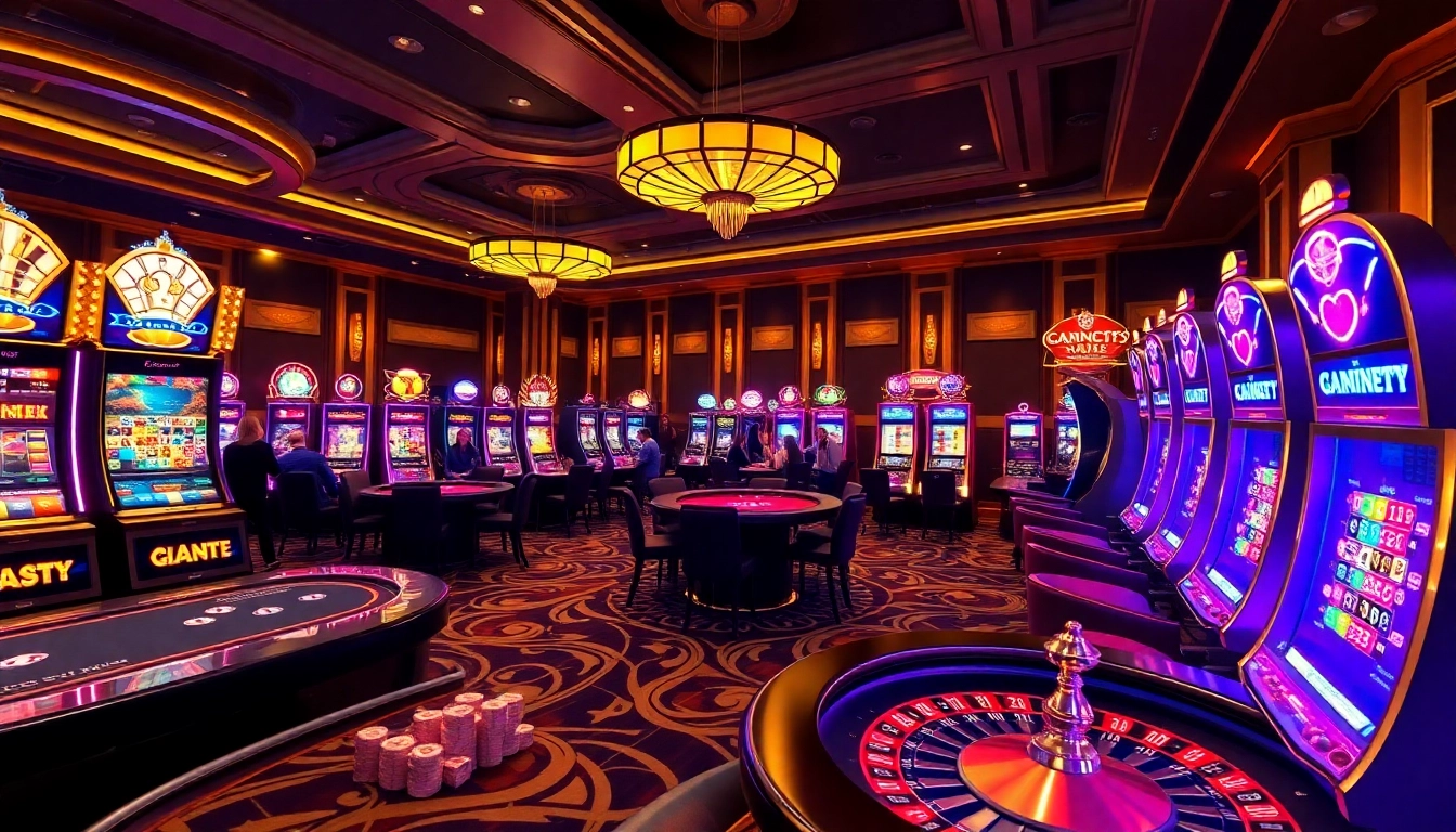 Experience the excitement of online gambling at https://king88b.us.com/ with luxury casino tables and vibrant slot machines.