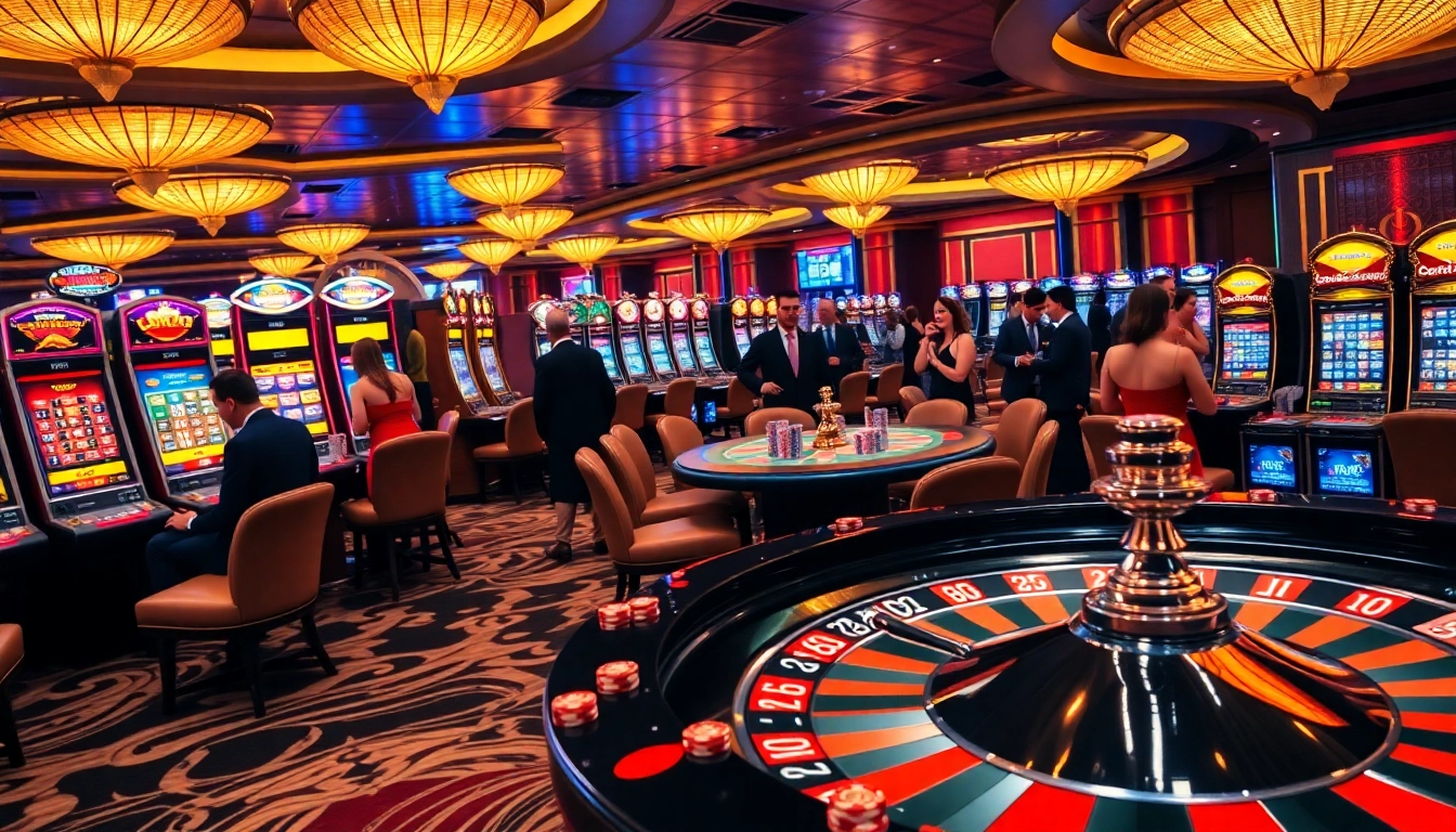 Excitable players enjoy games at SODO Casino with vibrant tables and luxurious decor.