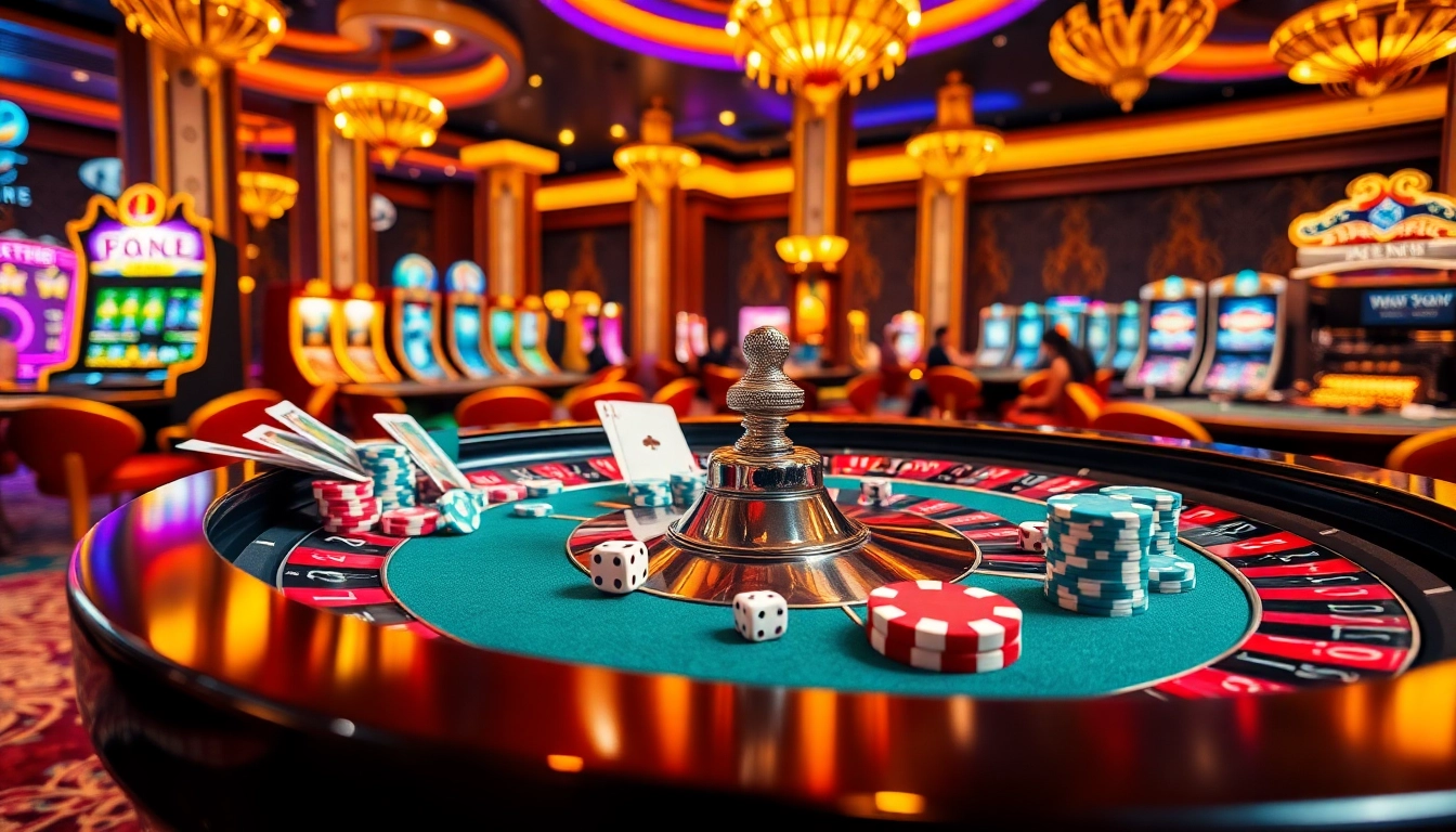 Experience the thrill of gaming at https://rr88c.mobi/ with a luxurious casino setup featuring roulette and cards.