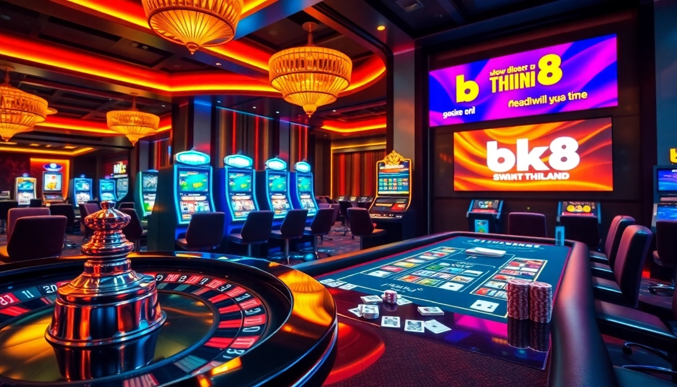 Experience winning moments at bk8 Thailand with vibrant casino visuals, gaming tables, and excitement.