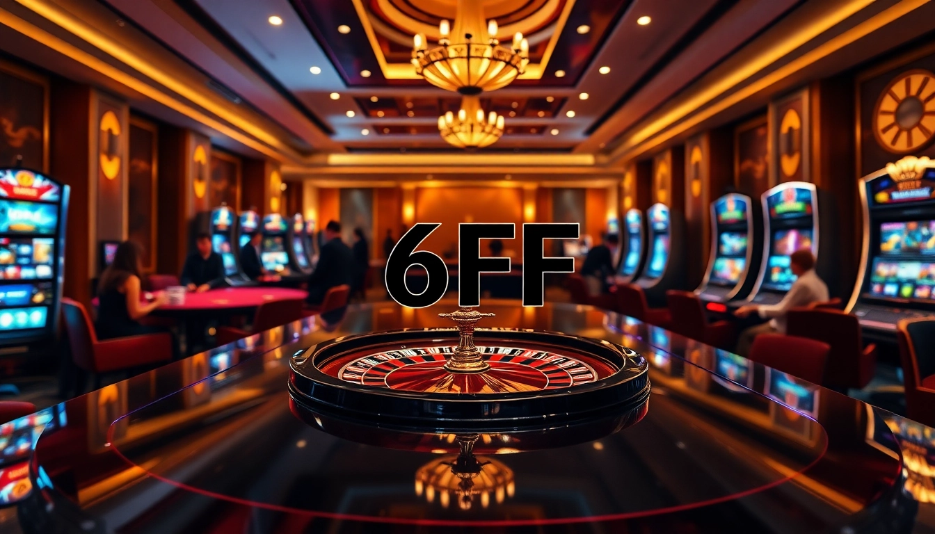 Experience thrilling gameplay at 6FF's luxurious casino tables surrounded by vibrant action.