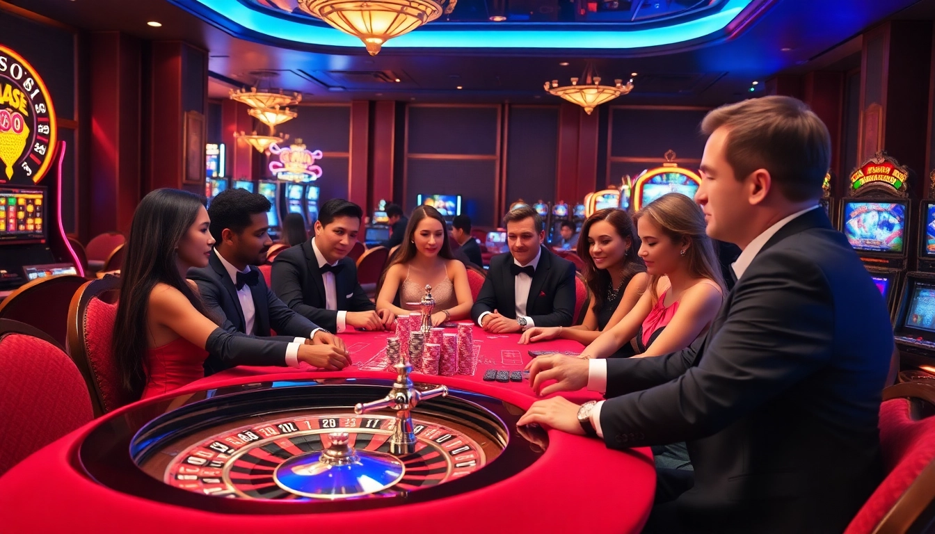 SodoCasino offers an exciting atmosphere with players at a vibrant casino table.