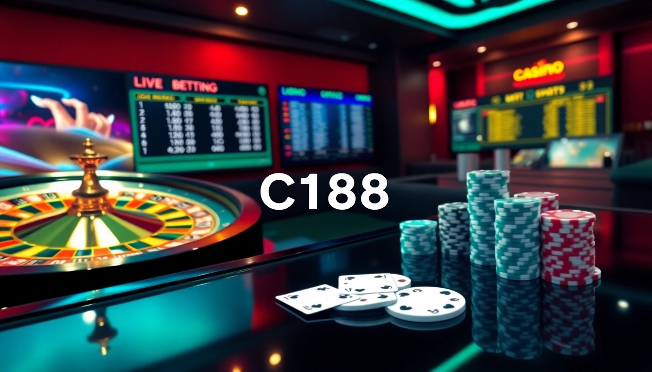 C168 brings luxury casino excitement with vibrant poker chips and a spinning roulette wheel.