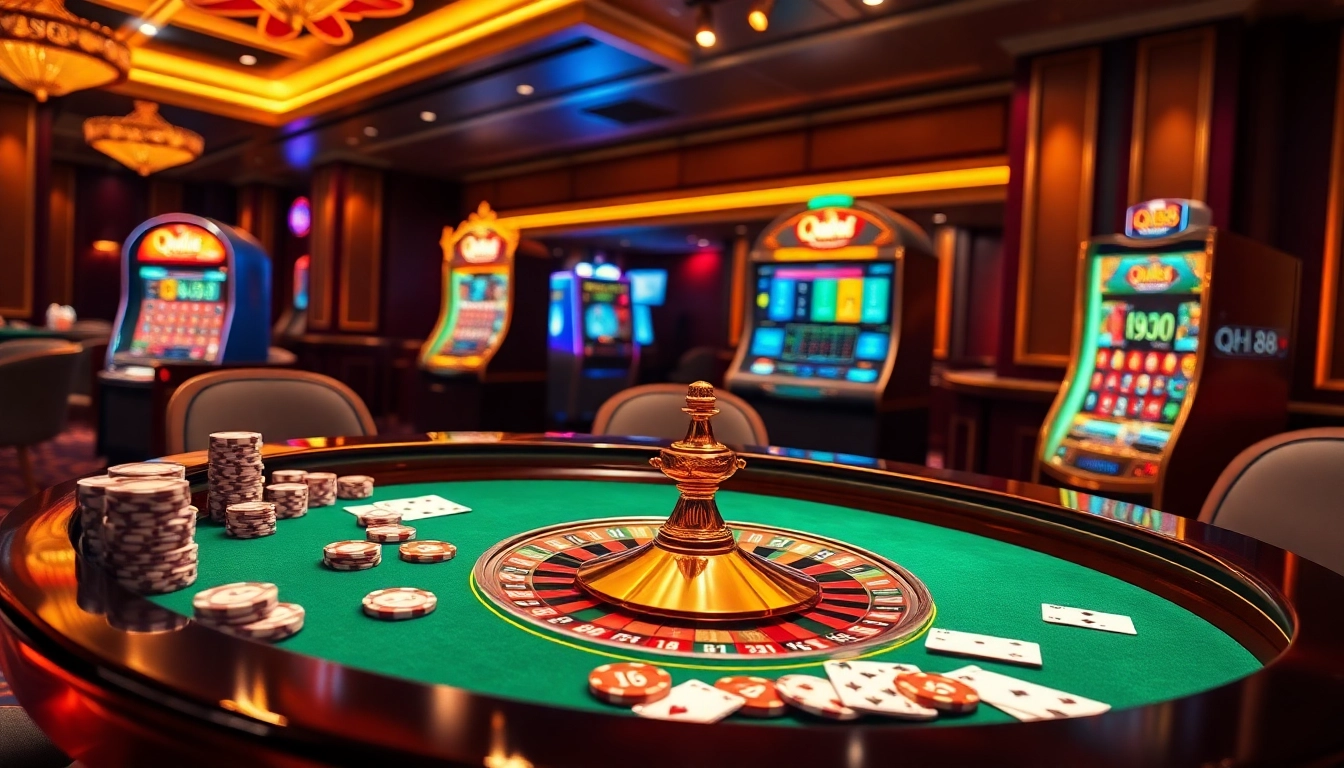Experience the vibrant action at the qh88 casino with roulette, cards, and dynamic betting.