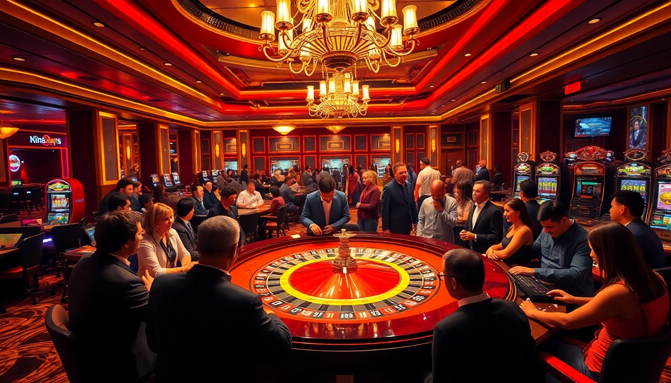 Experience the thrill of betting at https://kjc.ad/ with vibrant casino scenes featuring exciting roulette games.