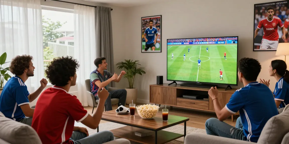 Excited fans enjoying soccer as they visit موقع كورة for live match streaming.